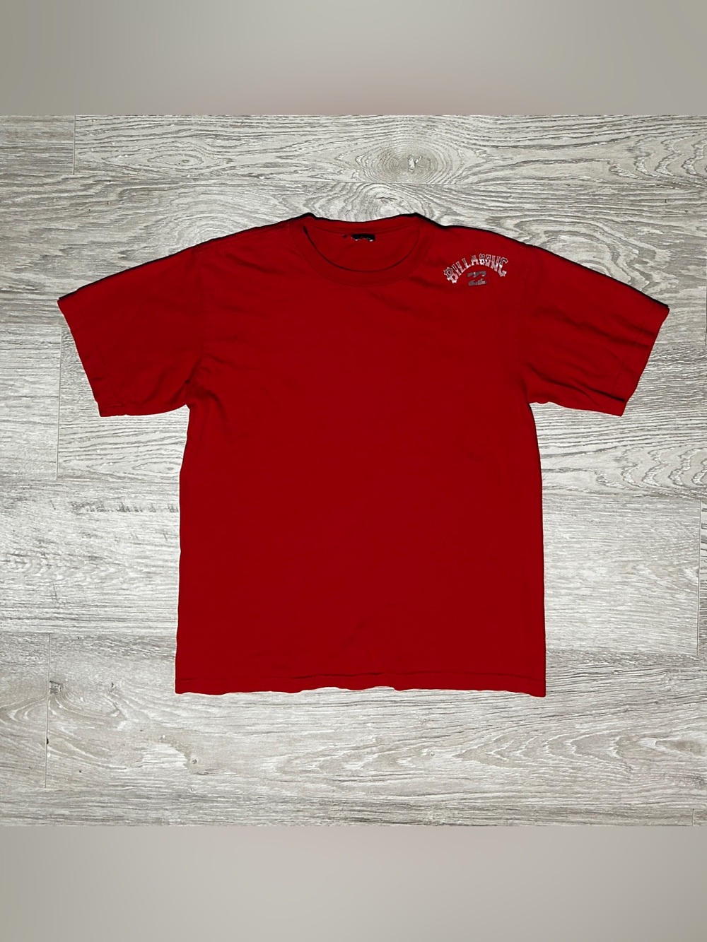 Billabong Men's Bright Red Short Sleeve Crew Tee with Shoulder Logo